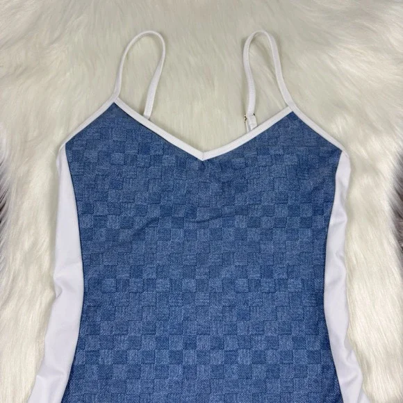Beach Riot Women's Size XS Blue Denim Daze Harmony One Piece Swim Suit NO‎ BELT